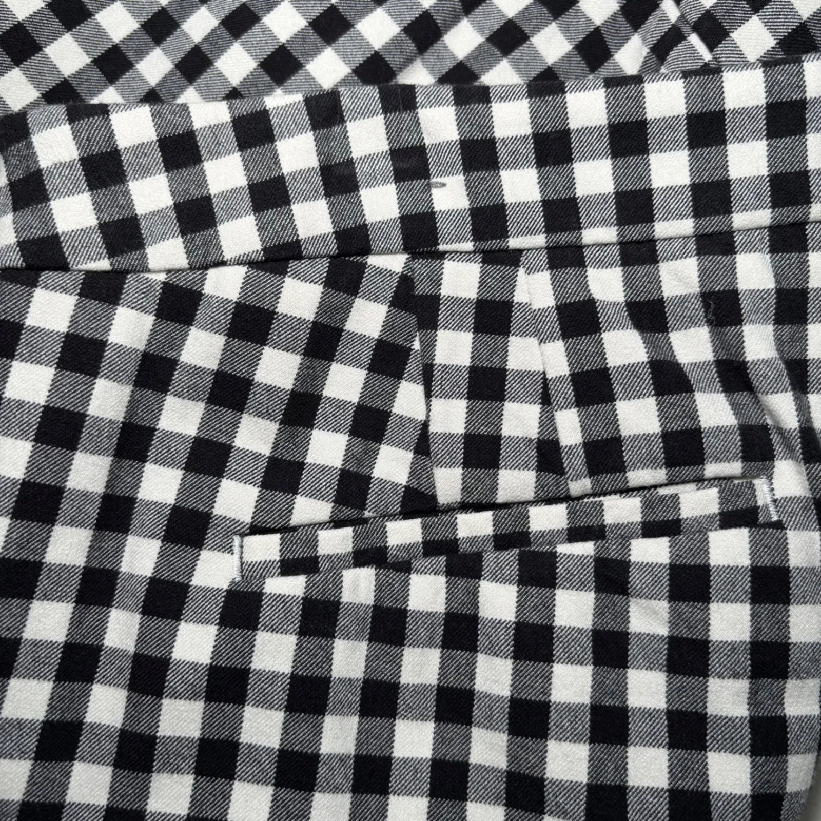 Talbots Black White Gingham Plaid Chatham Ankle Pants 12 Side Zip Cotton Stretch - Image 7