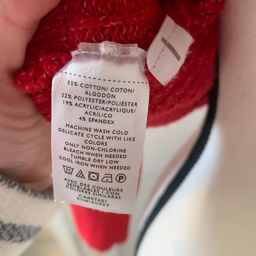 Loft | red snow flake button knit cardigan - Image 2