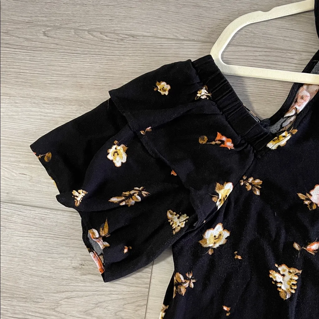Elodie Black Floral Cold Shoulder Blouse - Image 2