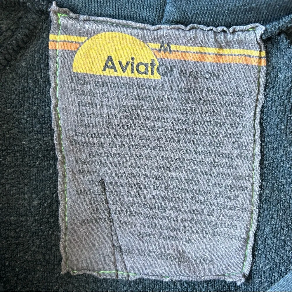 Aviator Nation Bolt Stitch Chevron Split Neck Pullover Crop Hoodie grey medium - Image 11