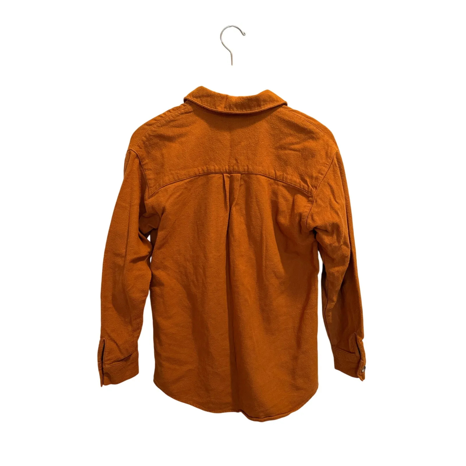 Melrose and Market Solid Button Collared Shacket Women’s Size XXS Rust Leather - Image 6