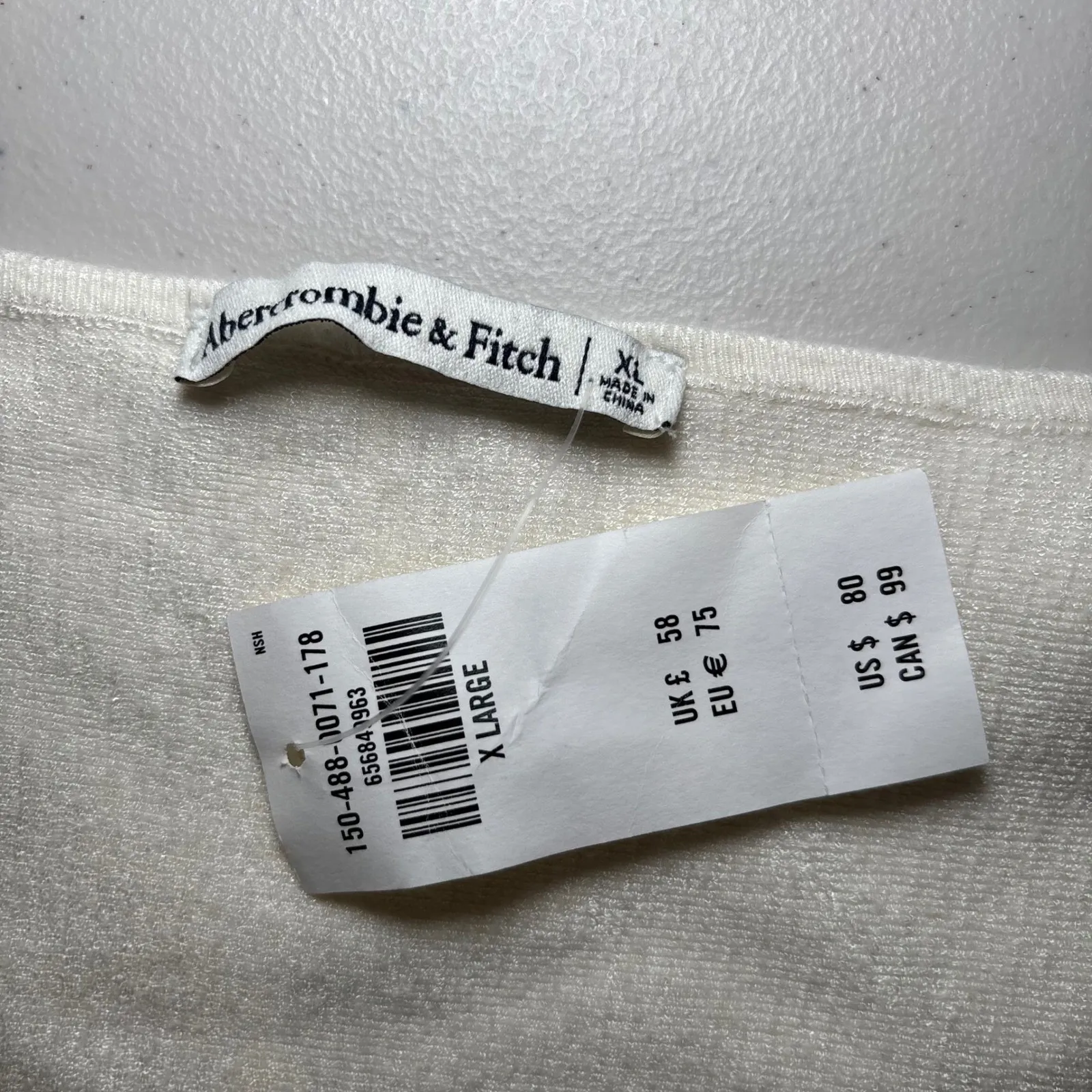 Abercrombie & Fitch NWT Cream Rib Knit‎ Sweater Bodysuit XL Square Neck - Image 5