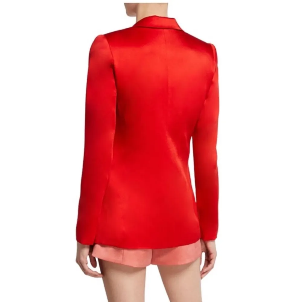 ALEXIS Nevra Satin Trim Blazer Jacket In Red Size XS - Image 2