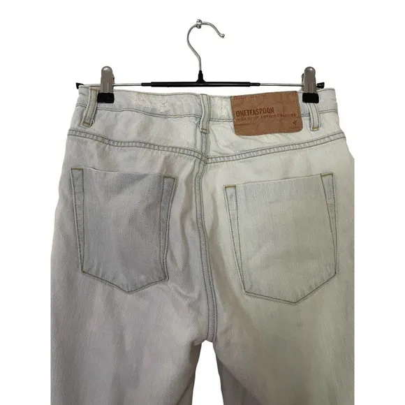 One Teaspoon High Waist Awesome Baggies Distressed Denim Blue Jeans‎ Women 27 - Image 4