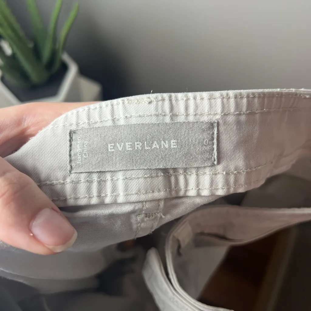 Everlane Wide Leg Crop Tan Chino High Rise Pants Quiet Luxury Capsule Size 0 - Image 7