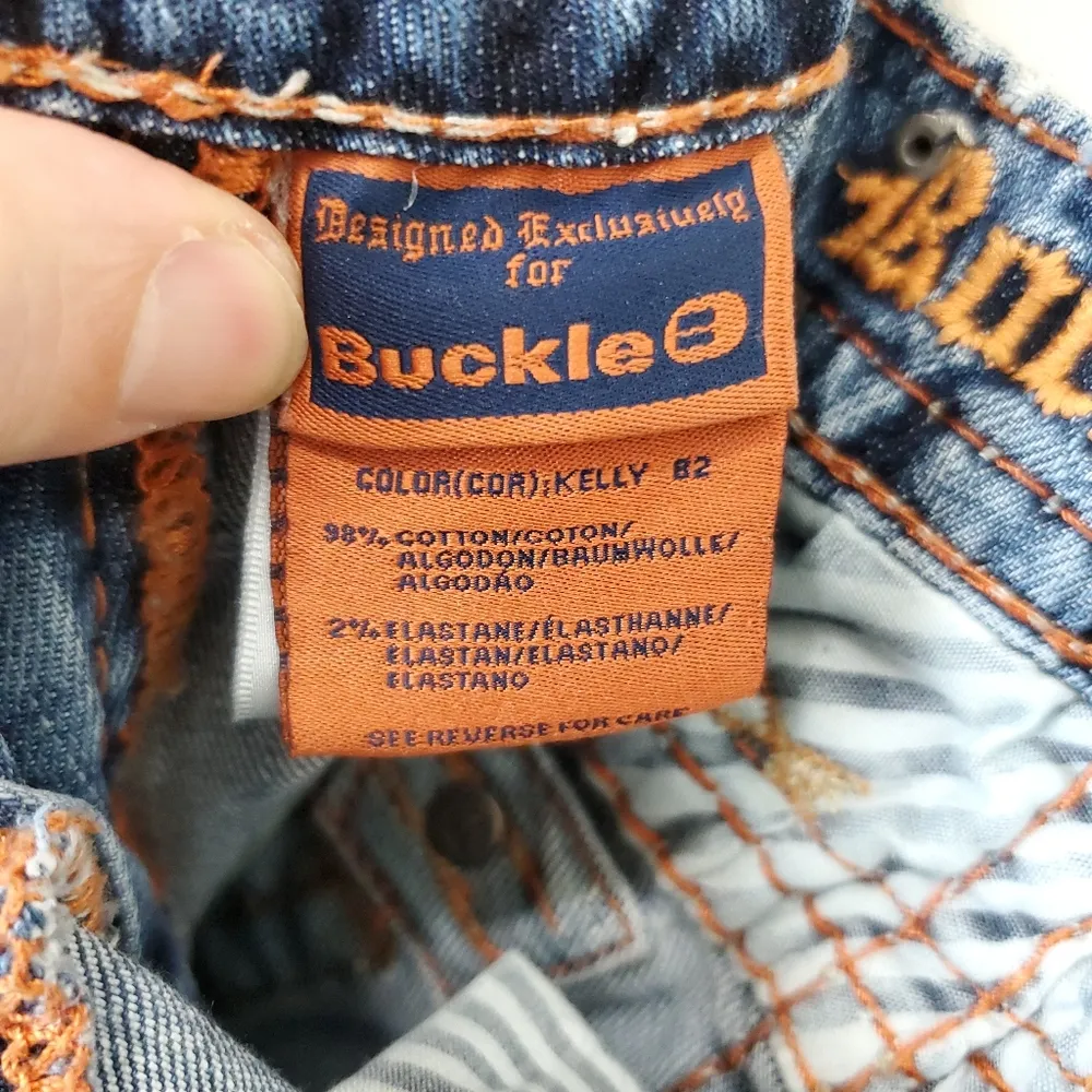 Rock Revival Blue Distressed Jean Shorts - Image 6