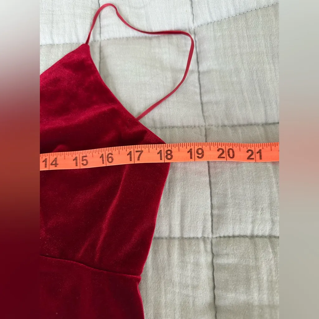 Lovers & Friends Rebel Slip Ruby Red Velvet Dress NWT size XLarge - Image 11