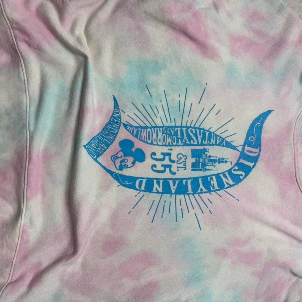 Disney Parks Tie-Dye Sweatshirt Fantasyland Tomorrowland Size Large  - Image 3