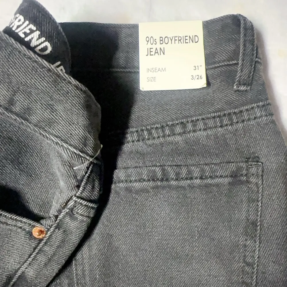 S. O. N. G. AUTHENTIC COLOR Black DENIM 90s BOYFRIEND JEAN inseam 31” 3/26 NWT - Image 8