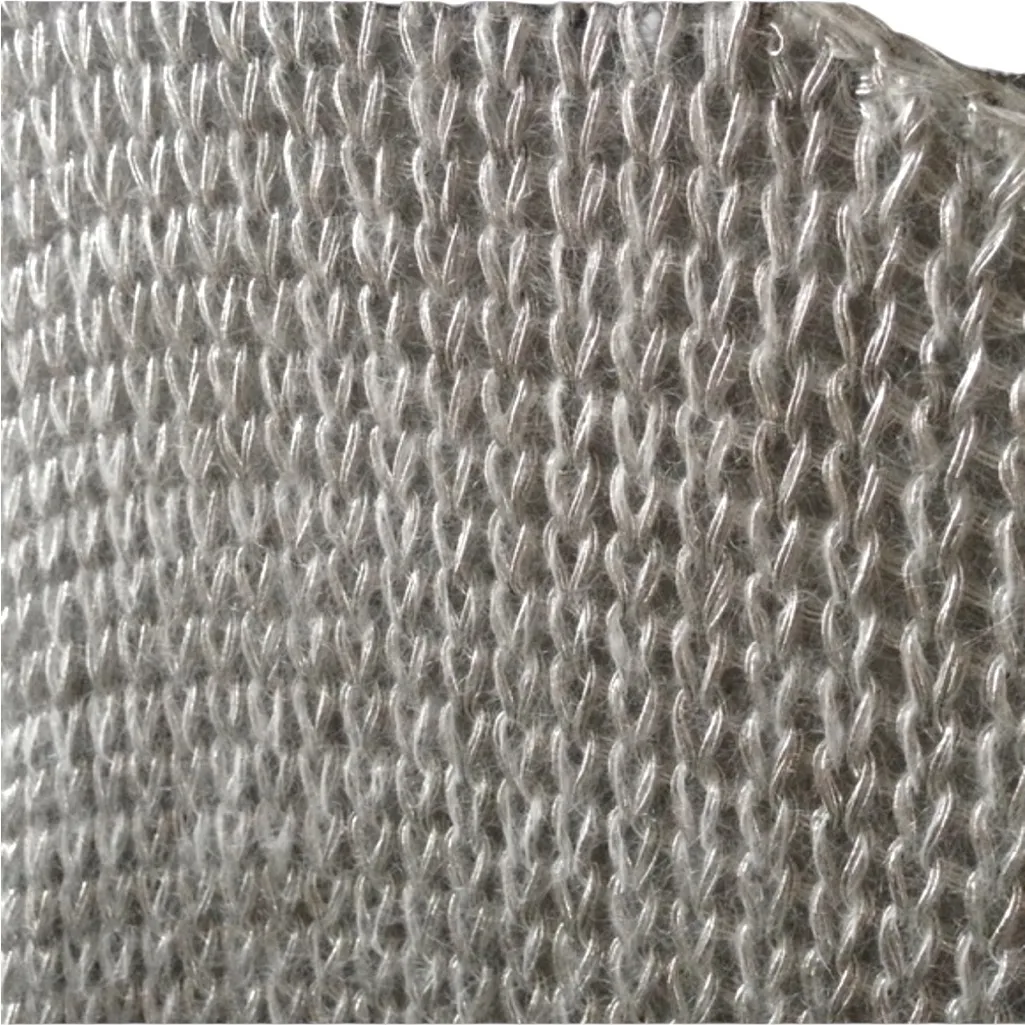 VINCE METALLIC SILVER GRAY CABLE KNIT ROUND NECK SWEATER L - Image 3