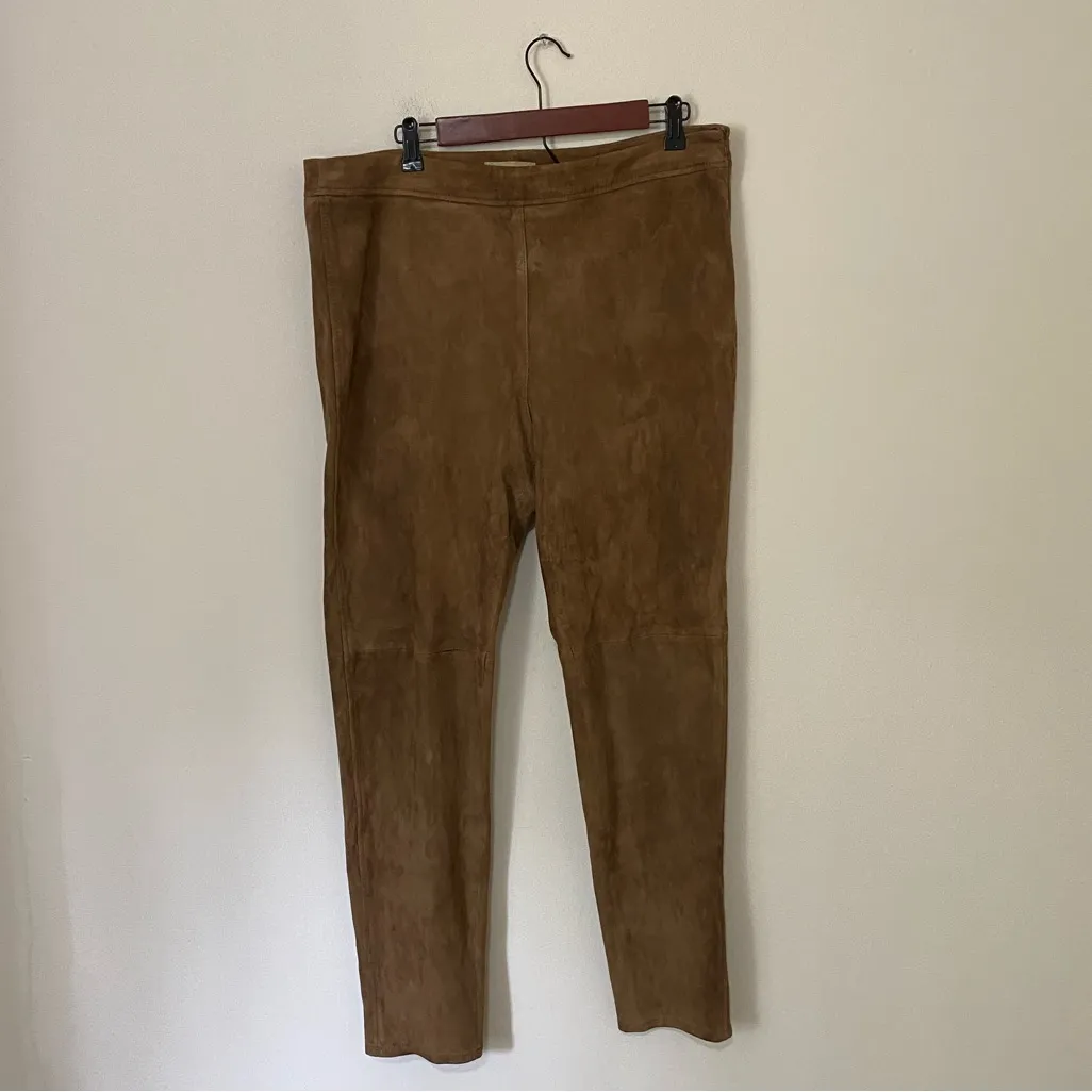 Talbots Women’s Brown Goat Suede Leggings Size 12 - Image 2