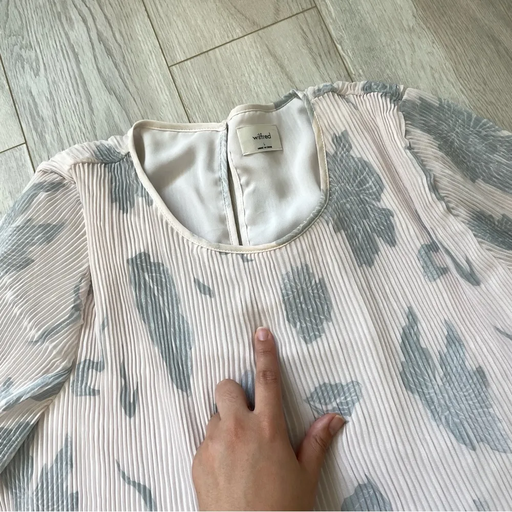 Wilfred Aritzia Daydreamer Mini Dress Soft Yellow/Silver Sage (Large) pleated - Image 12