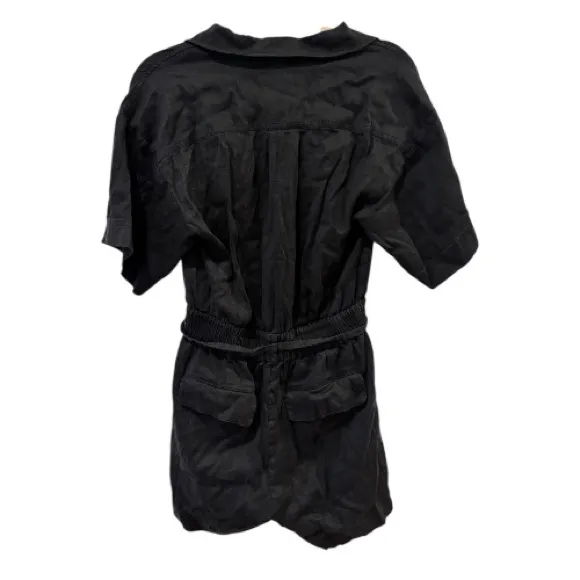 Frame Patch Pocket Short Sleeve Linen Blend Button-Down Romper Size Small - Image 5