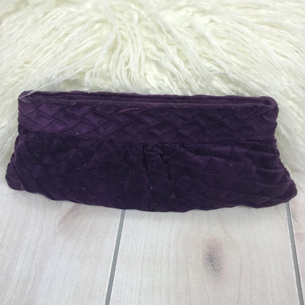Lauren Merkin Purple Suede Clutch - Image 5