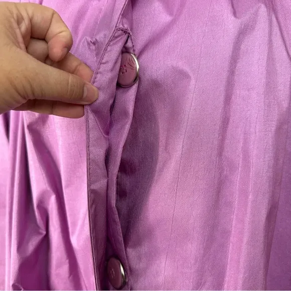 Vintage 80s Raingear Long Trench Coat Raincoat Pink Retro Womens‎ Medium Korea - Image 6