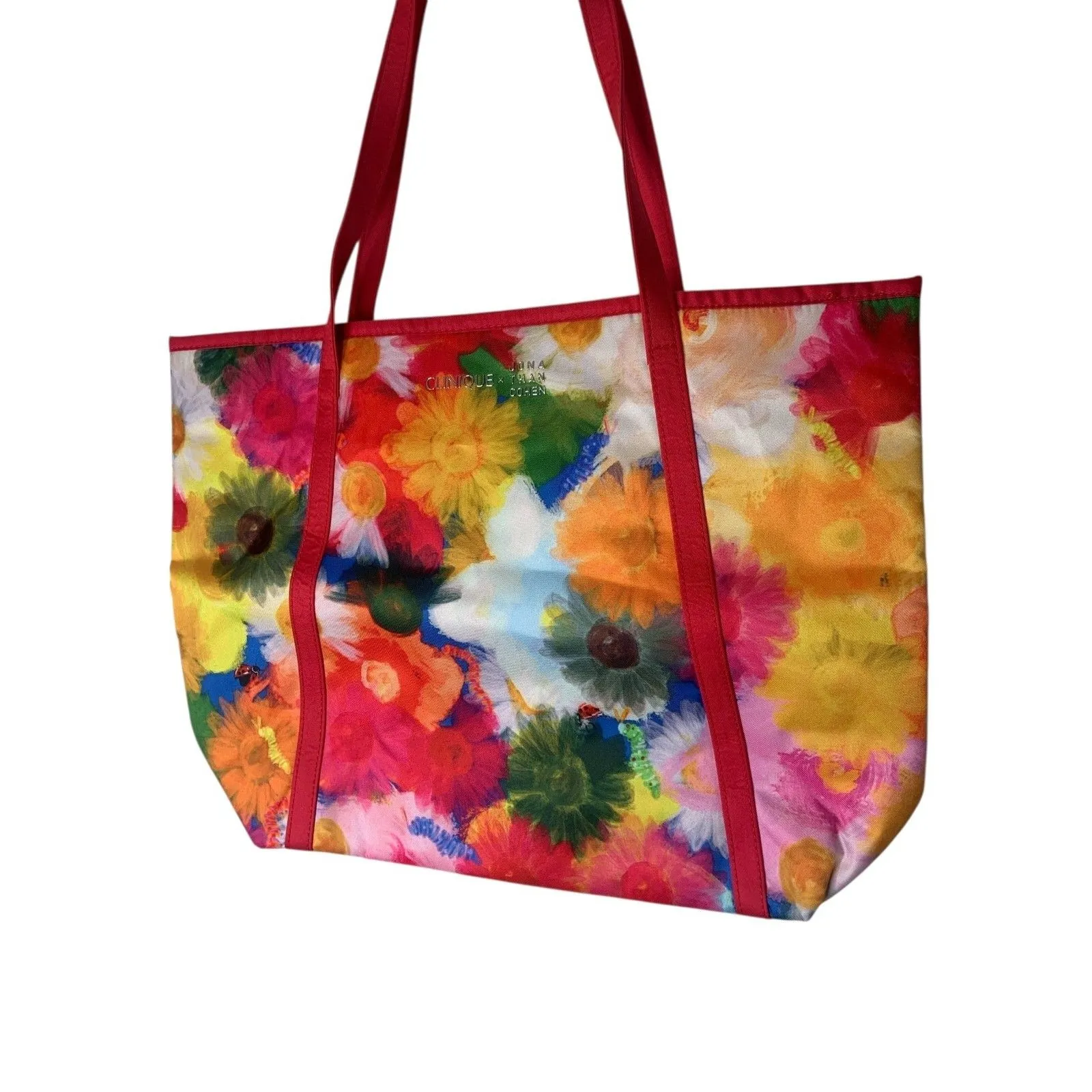 NWT Clinique x Jonathan Cohen Flower Shopping Shoulder Travel Tote - Image 3