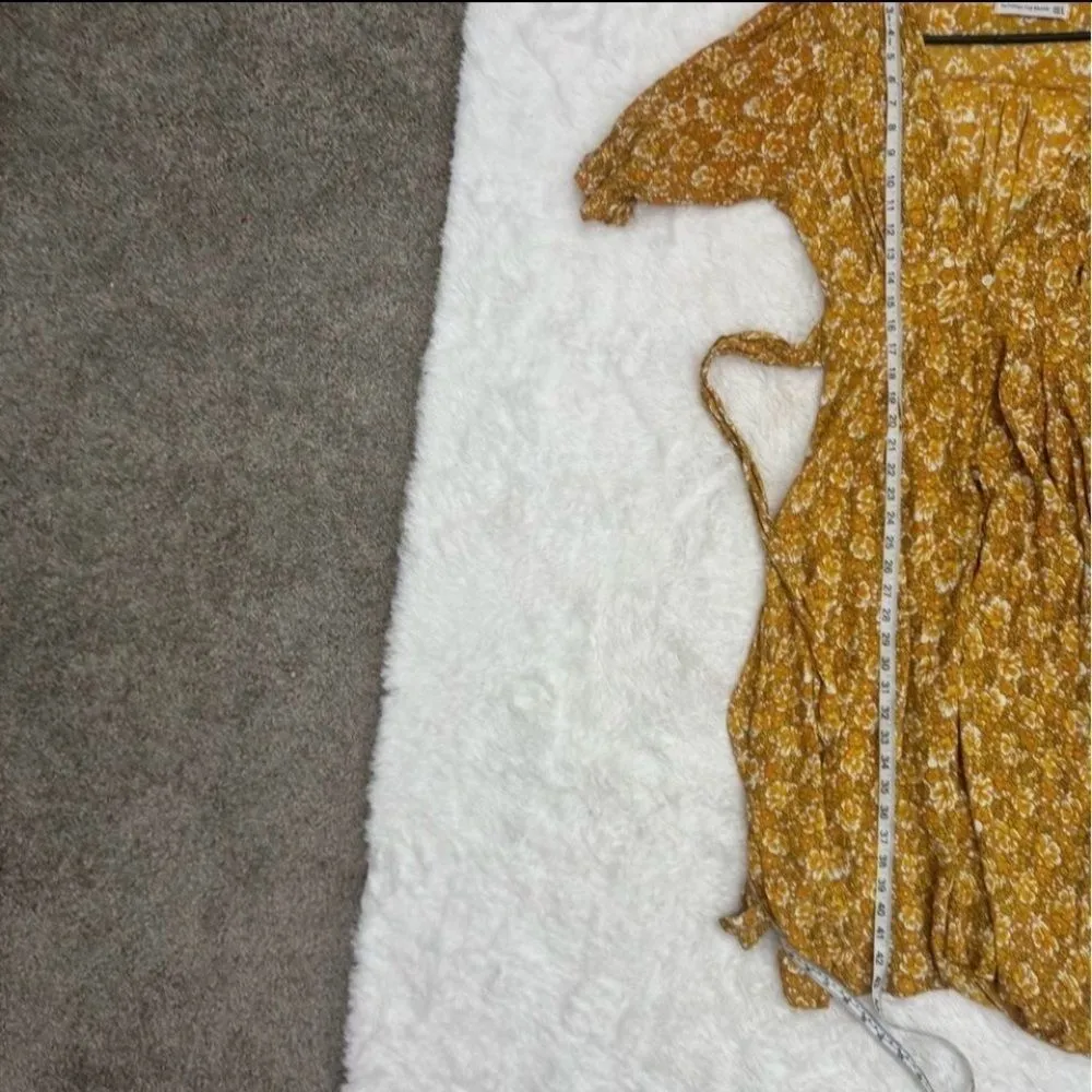 Faithfull the Brand Yellow Floral Midi Dress XS - Image 9