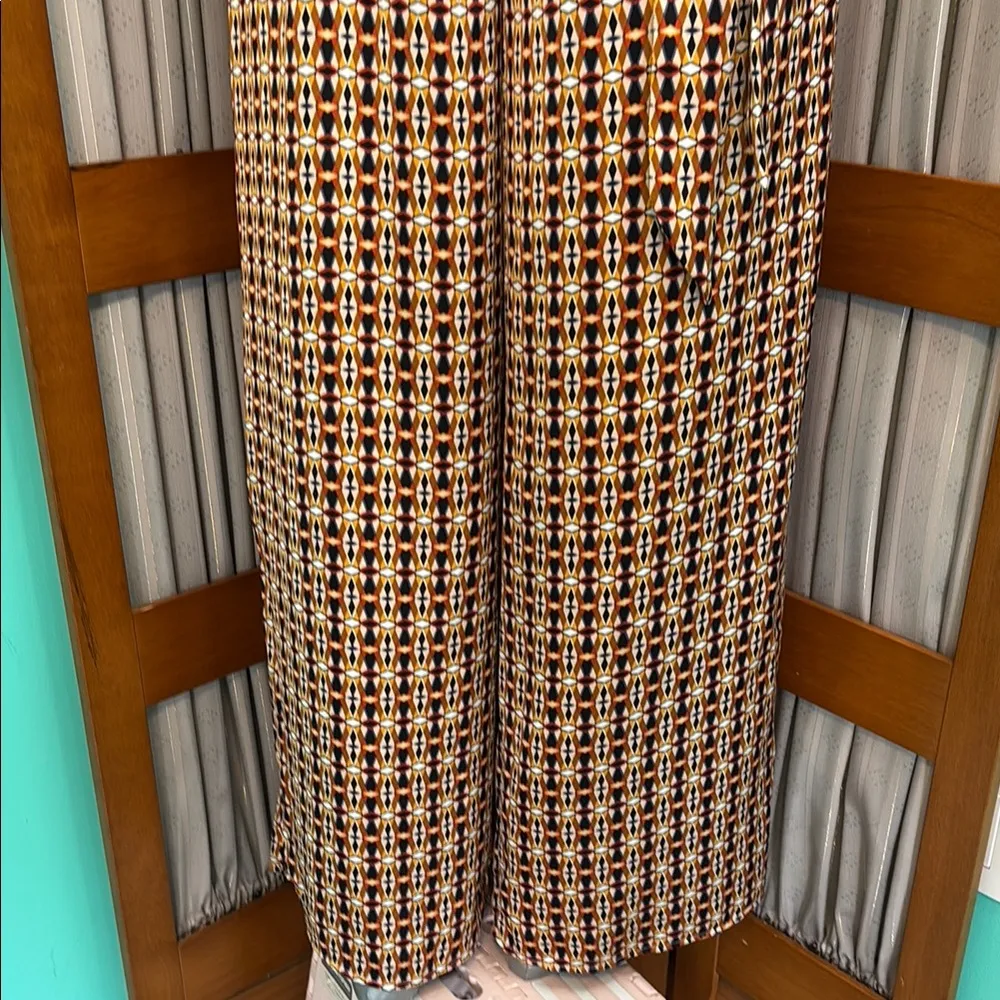 Lelis brand Stylish Wide Leg Pants in Multicolor Pattern Red Size XS - Image 4