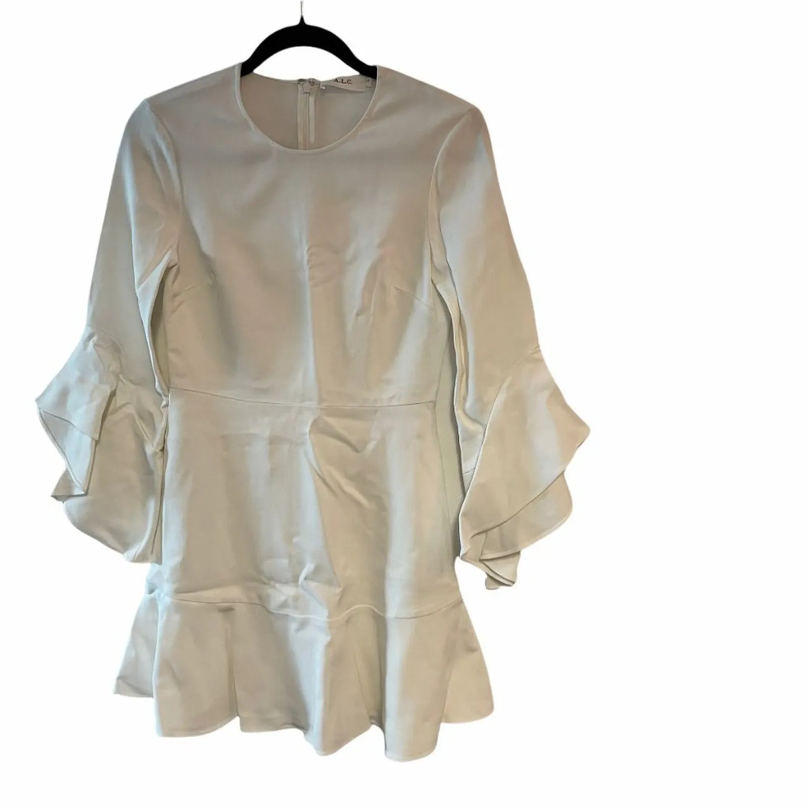 ALC White Flounce Sleeve Mini Dress - Image 3