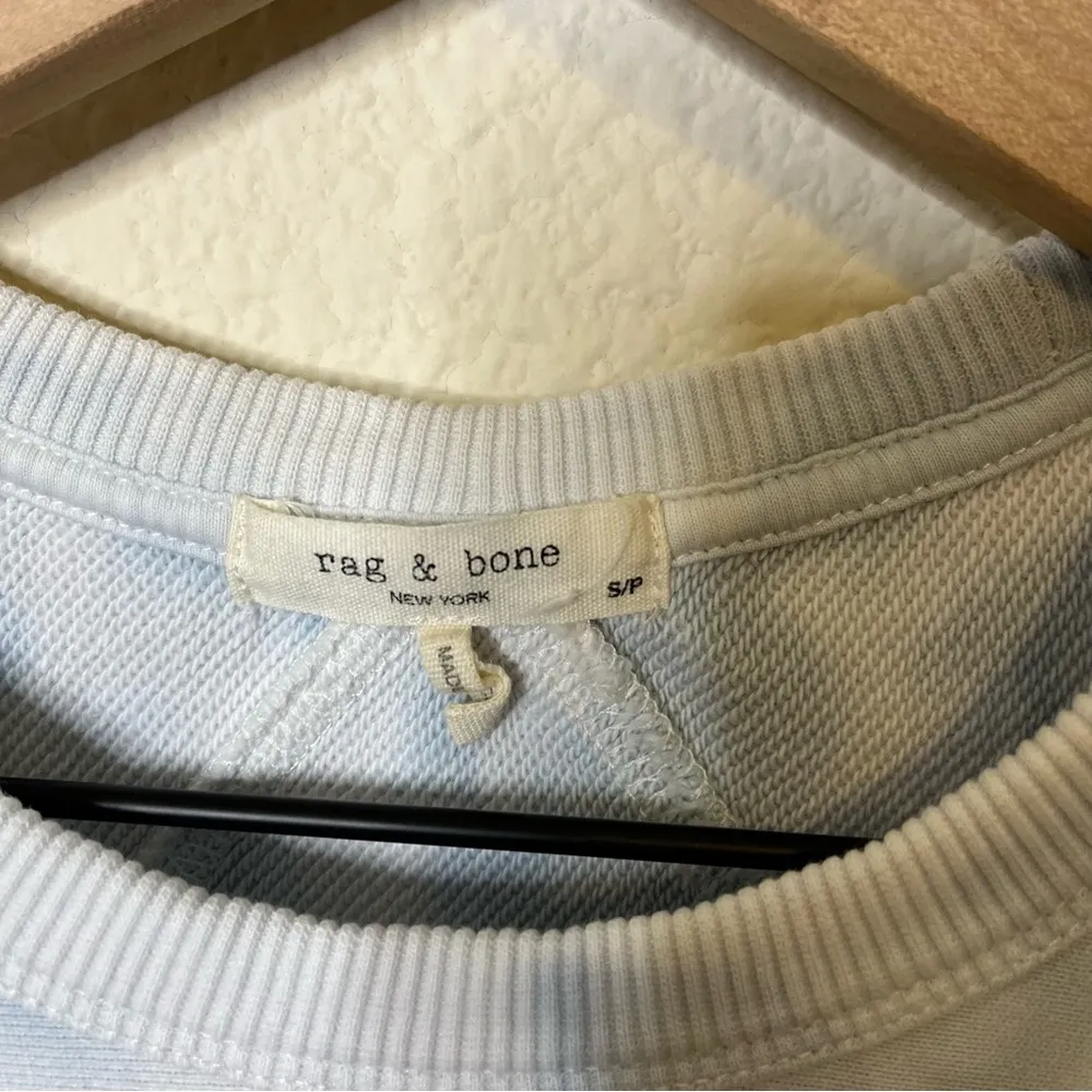 Rag & Bone City Tie Dye Terry Sweatshirt Blue Crewneck Sweater Pullover Size S - Image 5