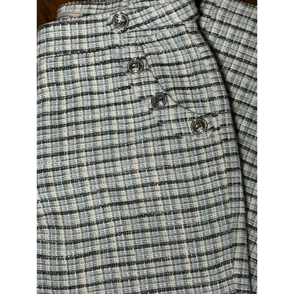 NEW BCBGeneration Womens XS Plaid Blue/Black/White Trousers Straight Dress Pants - Image 10