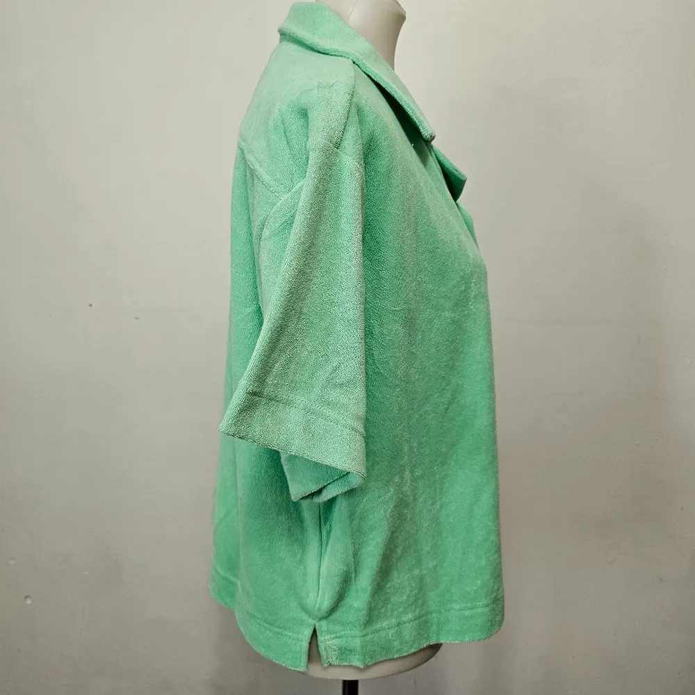 Fabletics Tropical Water Island Terry Boxy Button Up Size Medium - Image 4