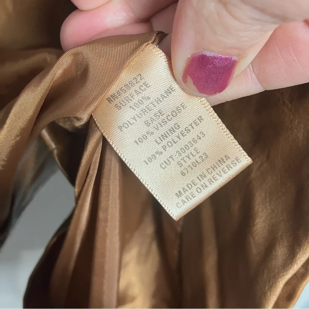 Max Studio faux leather jacket brown size small - Image 5