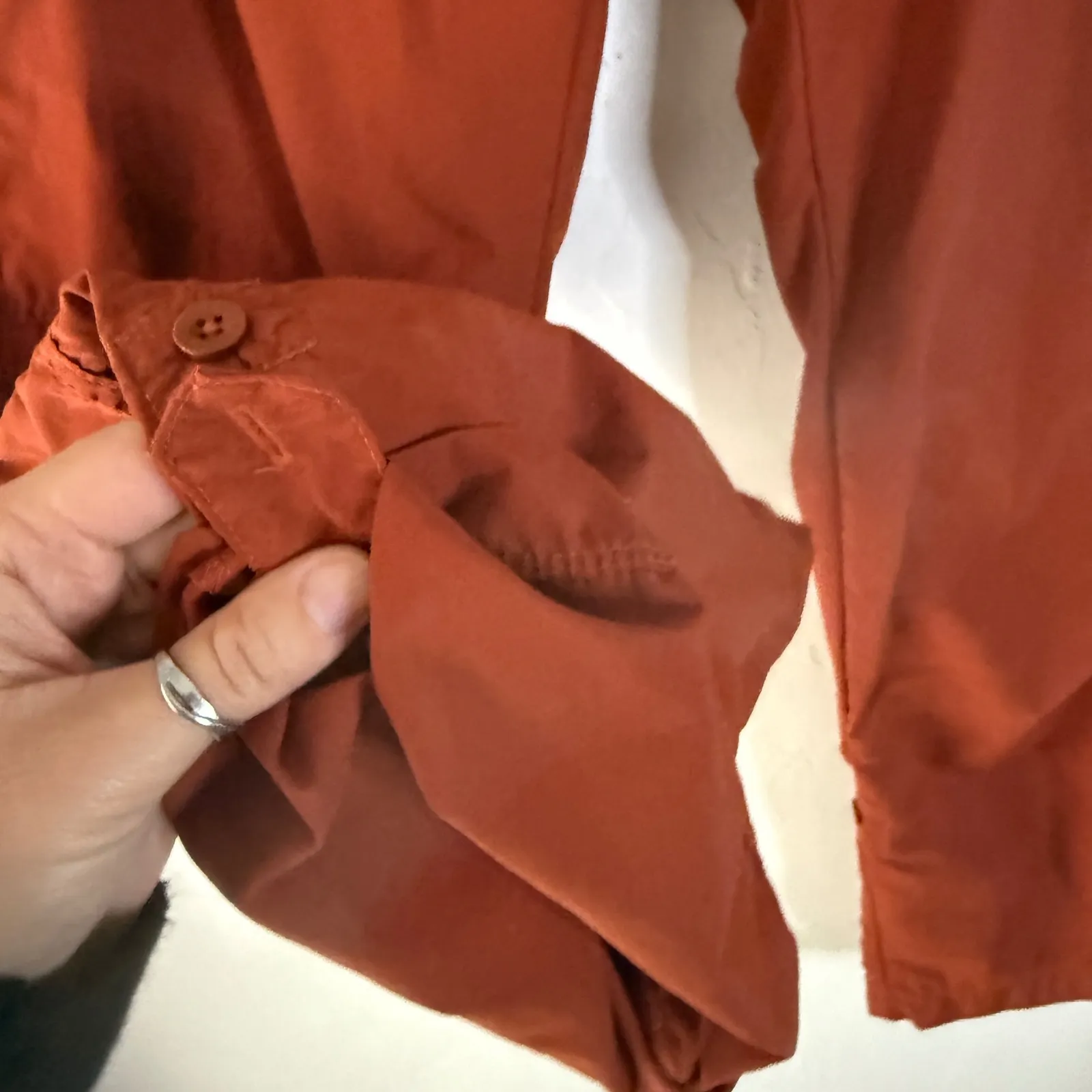 REI‎ Womens Size 12 Cargo Hiking Pants UPF 30+ Nylon Rust Orange Belted Outdoor - Image 5