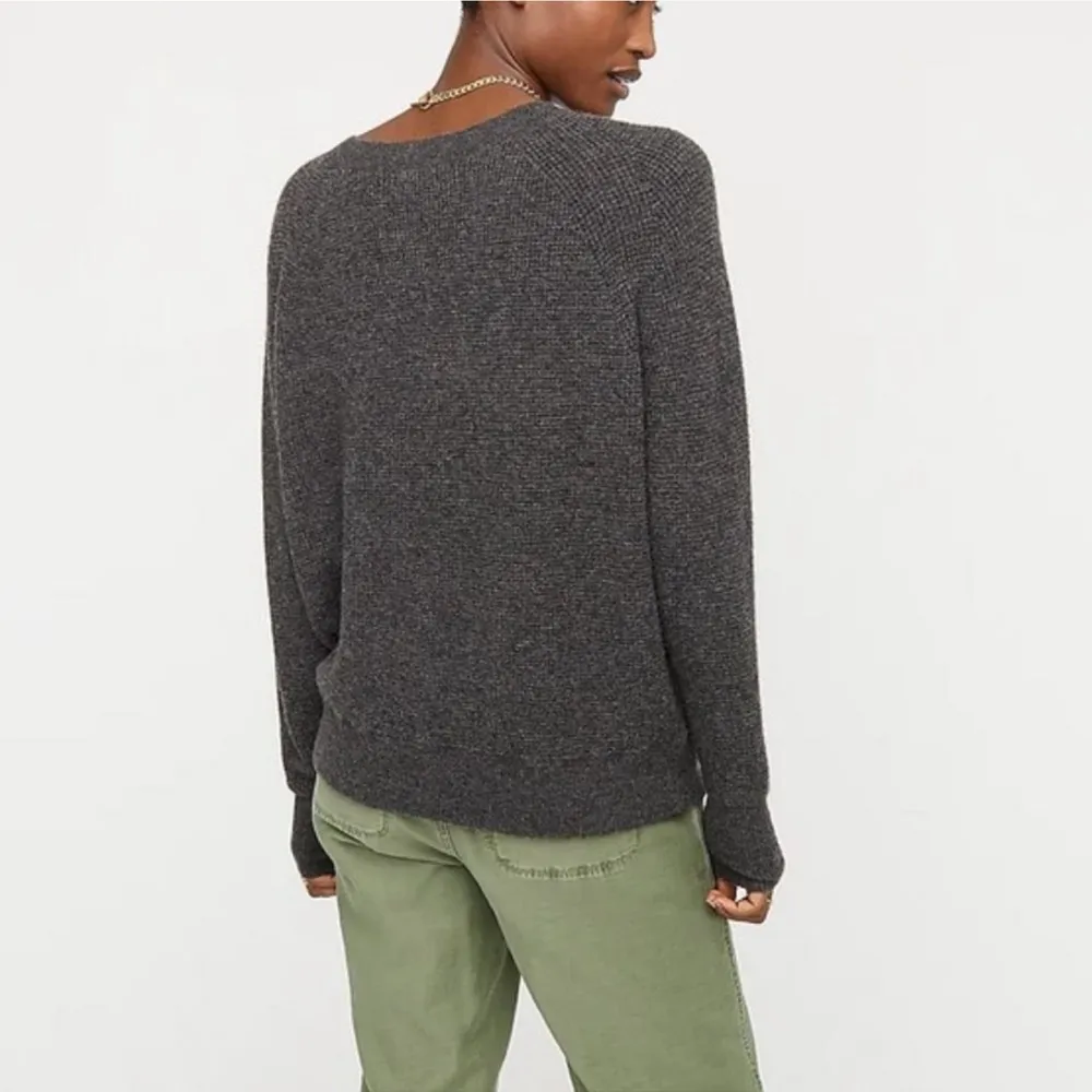 J. Crew Merino Wool Alpaca Waffle Crewneck Sweater in Supersoft Yarn Size Medium - Image 3