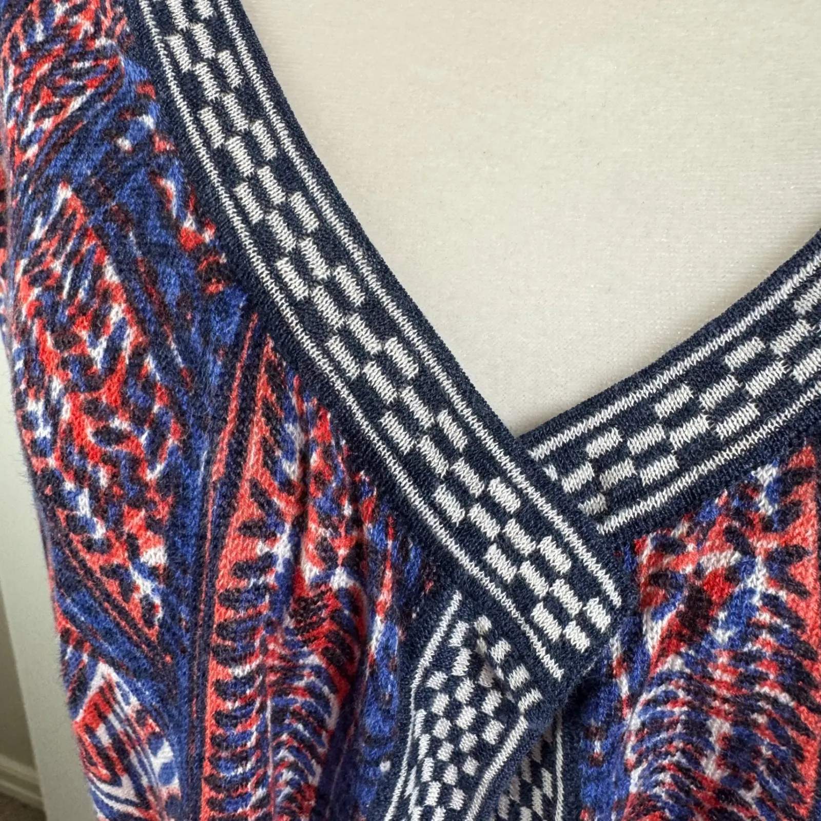 Nic + Zoe Picasso Linen Blend Cardigan Sz LP Multi Open Front‎ Lightweight Artsy - Image 4