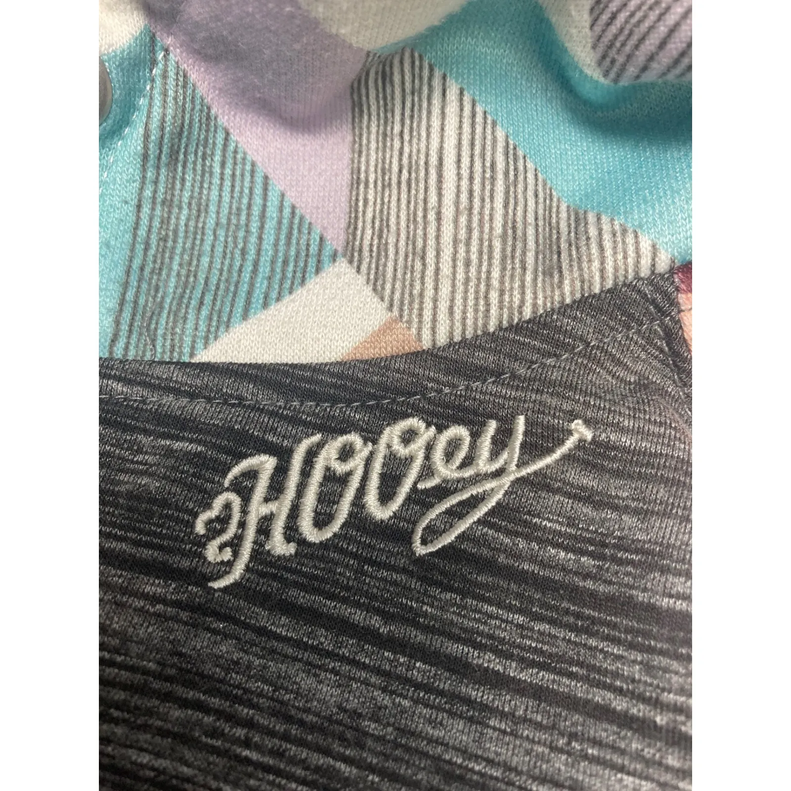 Hooey Medium‎ Pullover Hoodie Gray Geometric Print Long Sleeve - Image 8