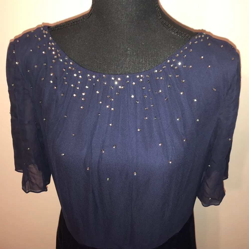 Navy Sparkle Dress Blue Size 10 - Image 4