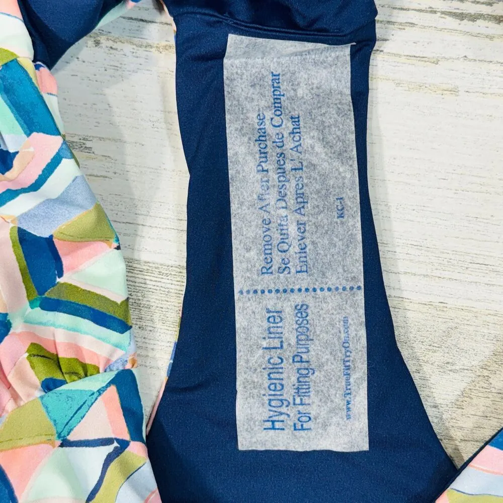 La Blanca SZ 14 Reversible Riviera Swim Bikini Bottoms Shirred Sides Geometric - Image 4