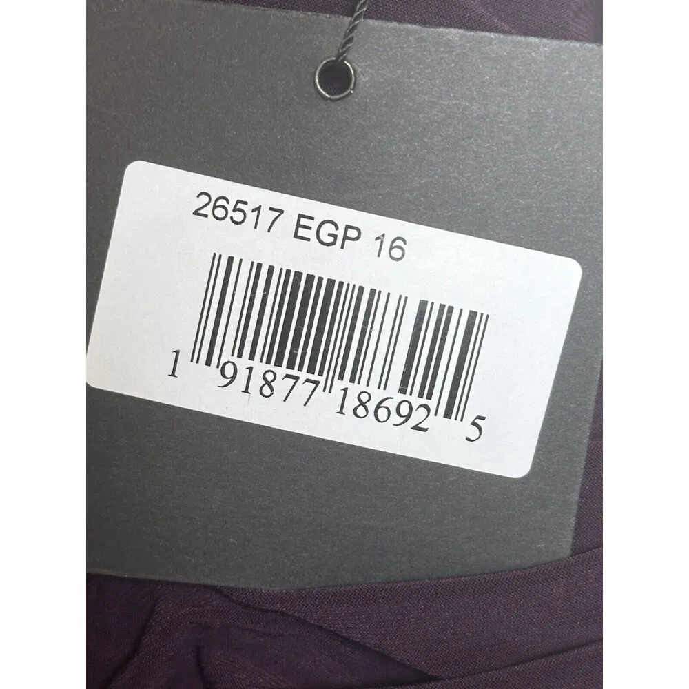 Mac Duggal IEENA for  Fold Over One Shoulder Gown 26517 Deep Purple Size 16 NWT - Image 7