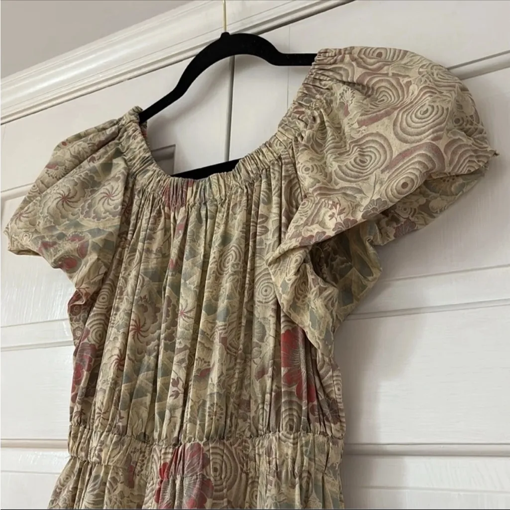 ULLA JOHNSON‎ Nanette dress in Haze Midi Dress Floral Print Size 6 Cotton Poplin - Image 14