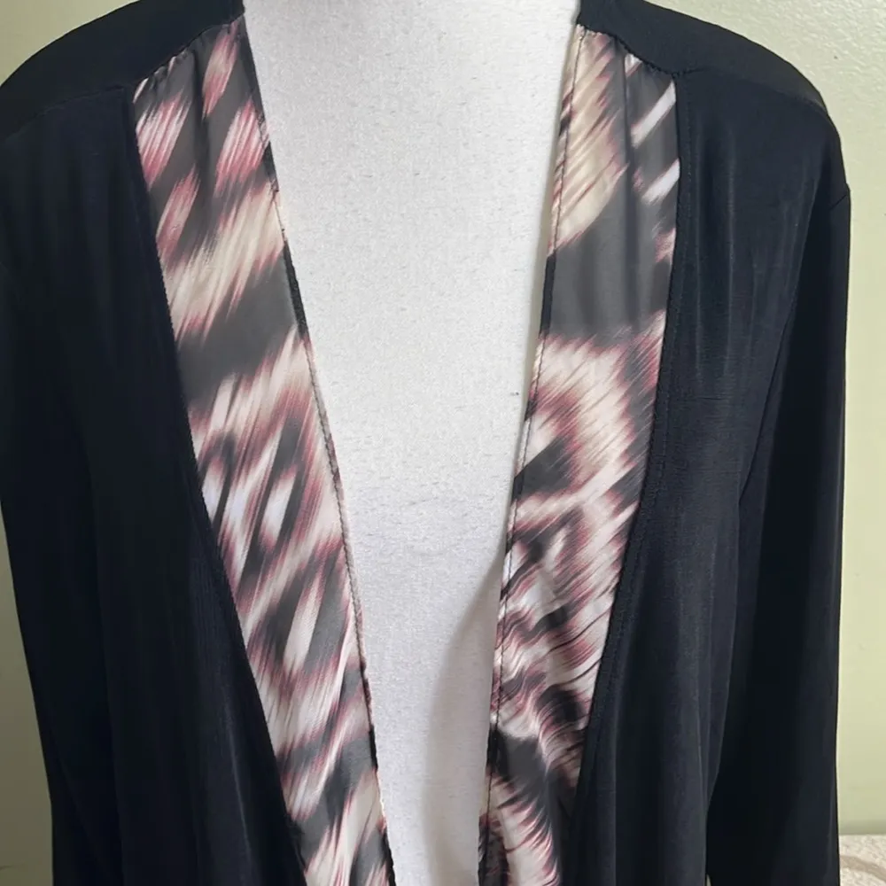 Chico's travelers Hazy Ikat open front 3/4 sleeve cardigan, size extra large - Image 12