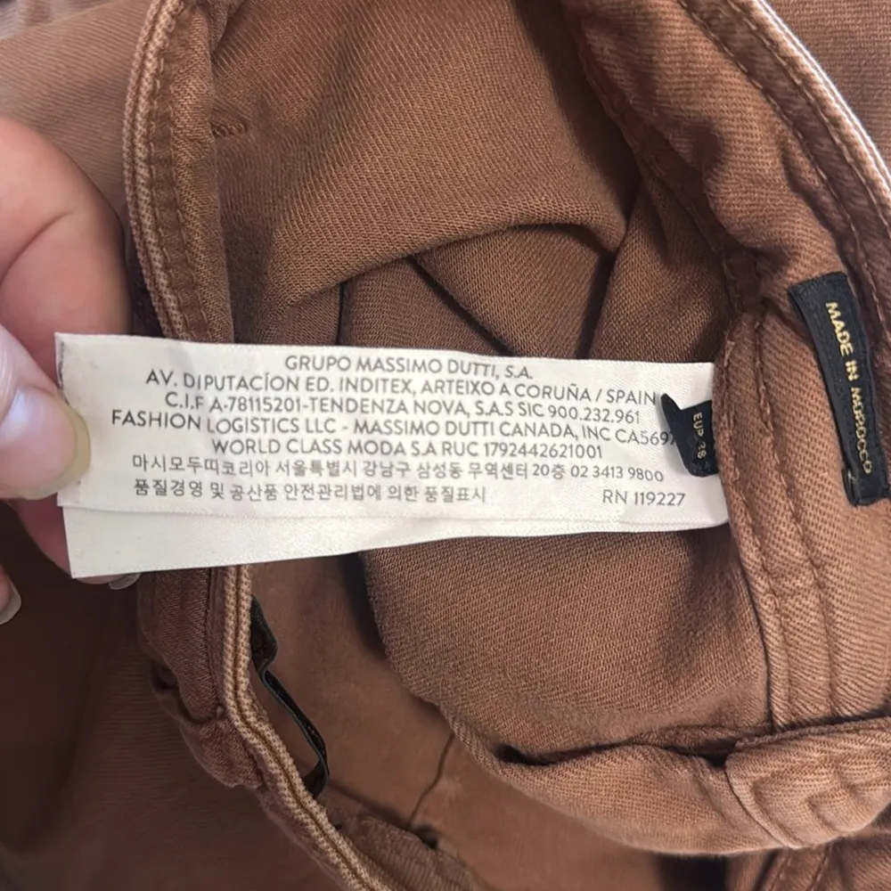 Mossimo Dutti Flared Frayed Denim Pants Brown 4 - Image 8