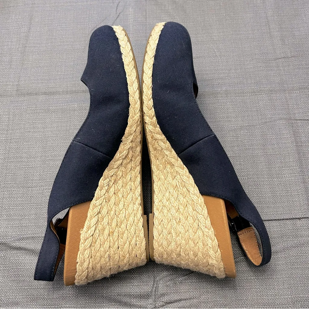 Vionic Corolina Navy Canvas Wedge Slingback Espadrilles Size 9 - Image 6