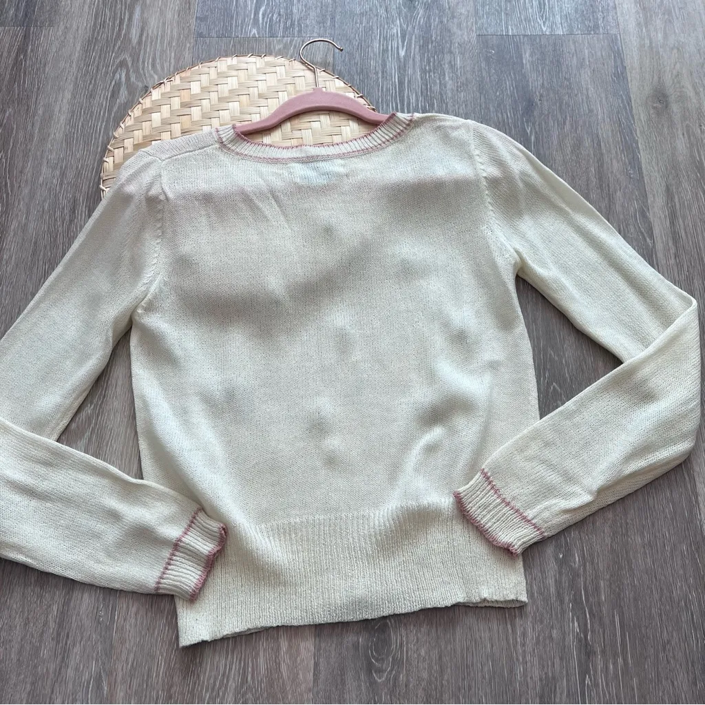 Vintage grannycore‎ cottagecore 3d floral print sweater dainty feminine Pink - Image 5