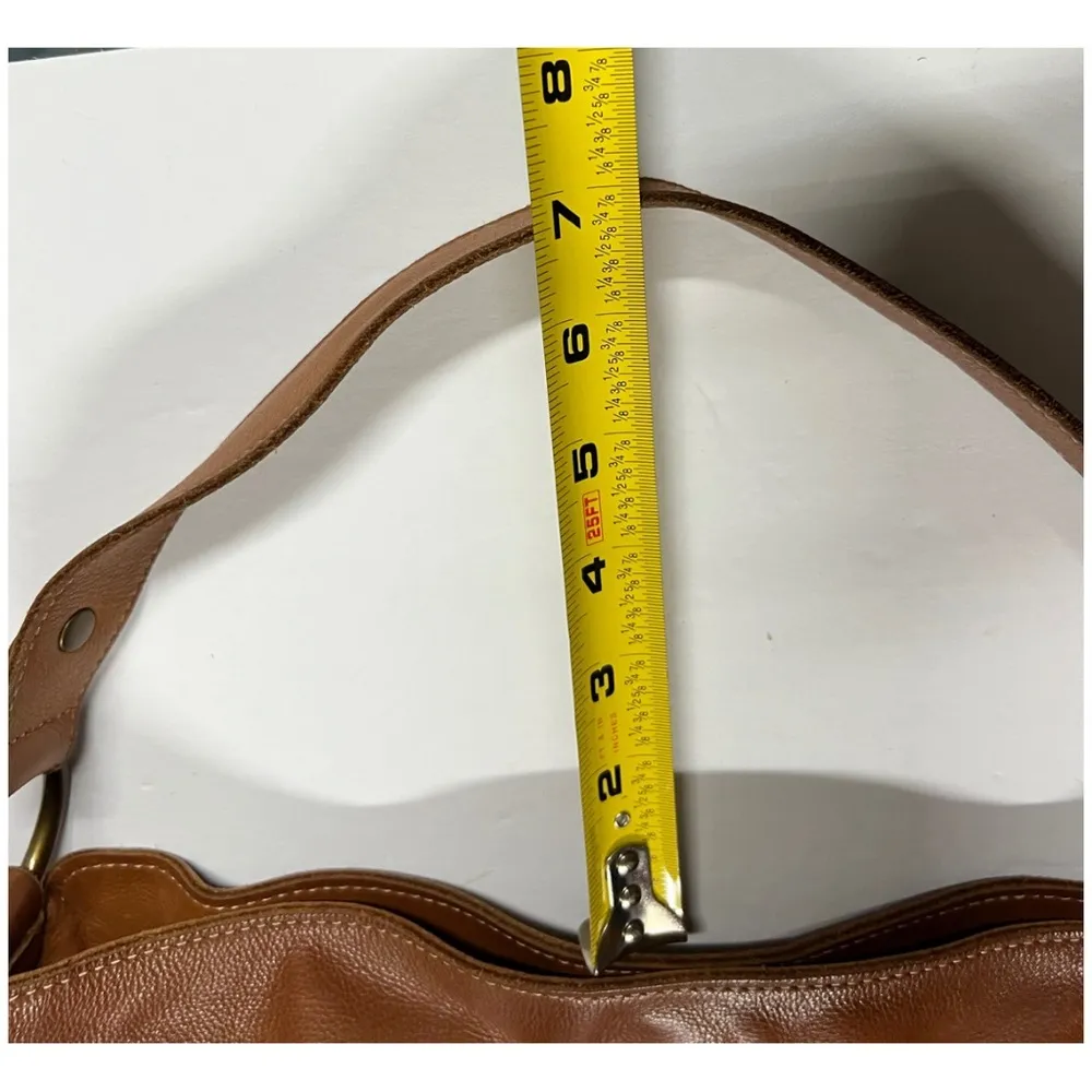 Fossil leather studded riveted western boho shoulder bag suede neutral - Image 10