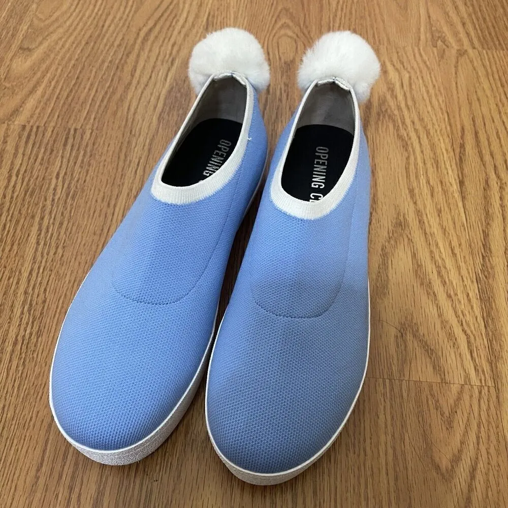 Opening Ceremony Blue Bobby Sock Pom Pom Sneakers slip-on knit shoes EU 38 - Image 4