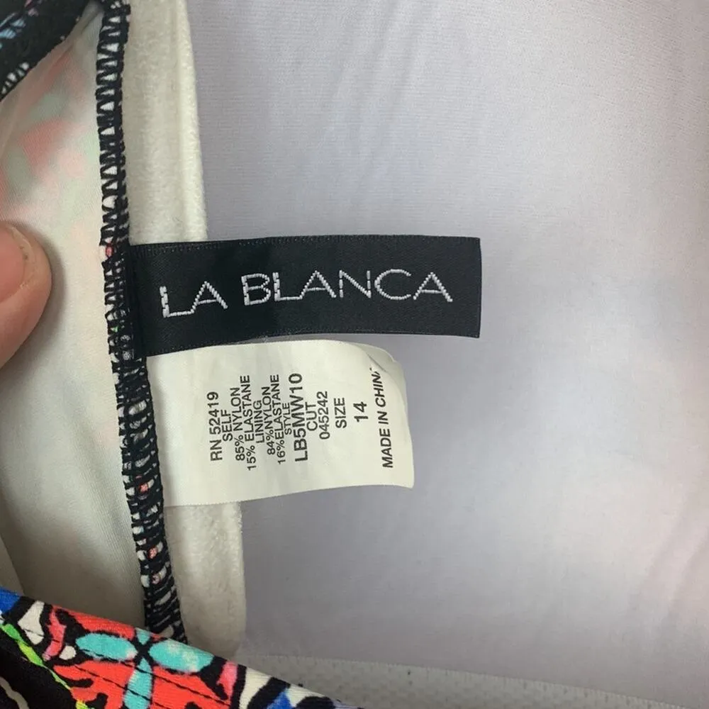 La Blanca womens 14 large one piece swimsuit bathing multicolor halter padded sl - Image 3