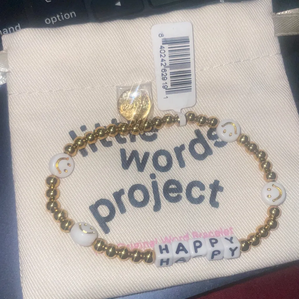 Little Words Project HAPPY gold bracelet - Image 2