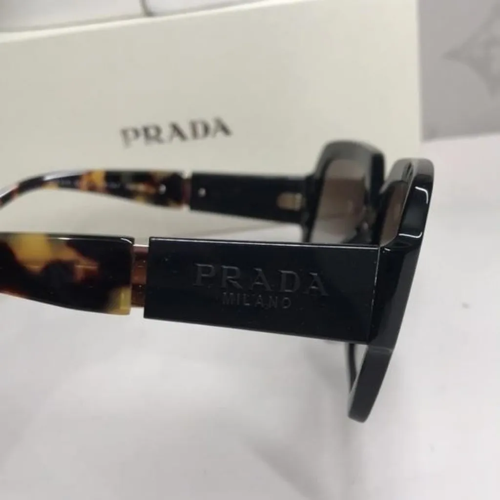New Authentic Prada Black Square Sunglasses SPR 21x 1AB-0A7 - Image 10