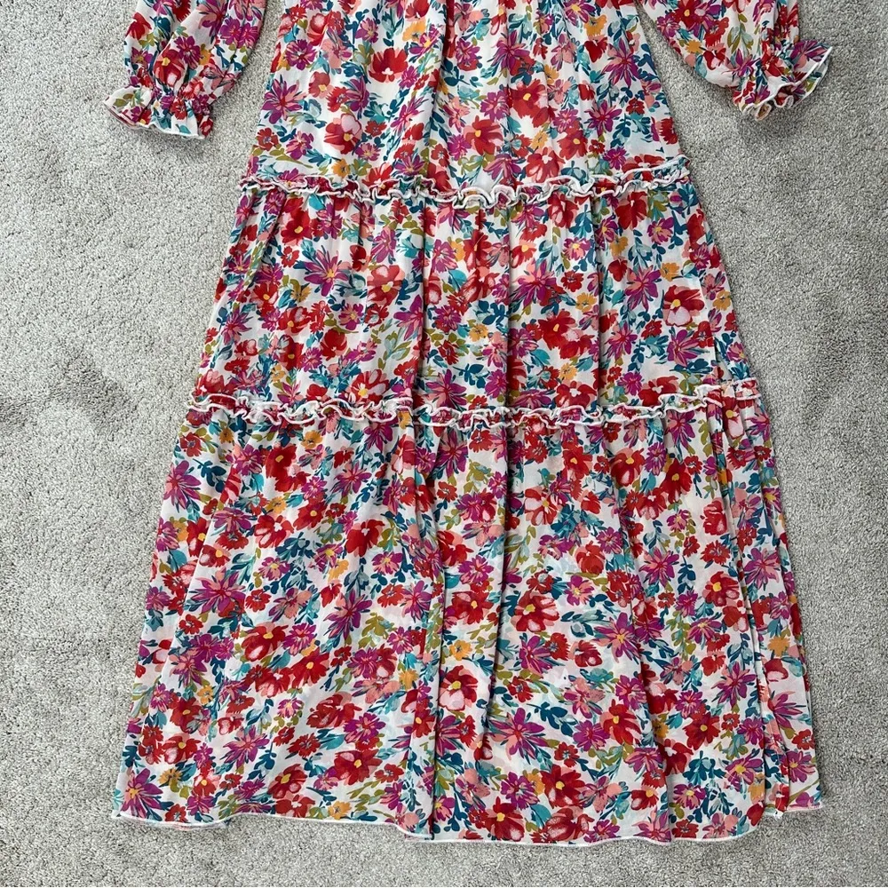 bohme Women’s Kendal Floral Maxi Dress Longsleeve V-Neck in Multicolor Size XS - Image 10