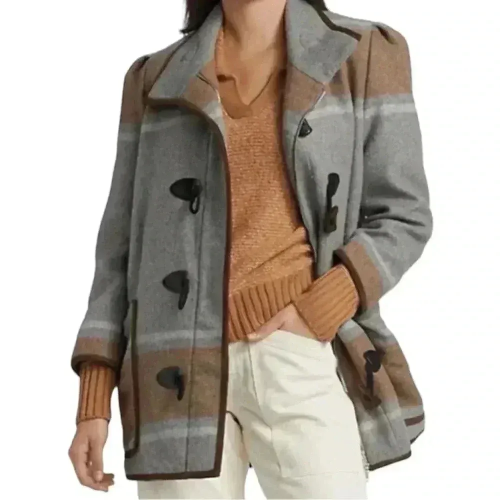 Veronica Beard - Flint Dickey Wool-Blend Coat Camel Grey Multi Size Medium NWT - Image 15