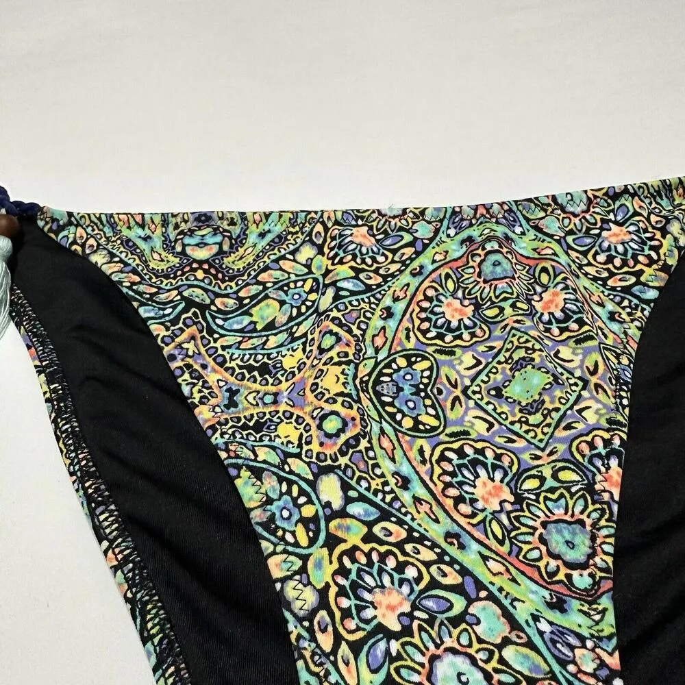 Victoria’s Secret Swim Multicolor Swimsuit Bikini Bottom Tassels Sz L Large NWT - Image 5