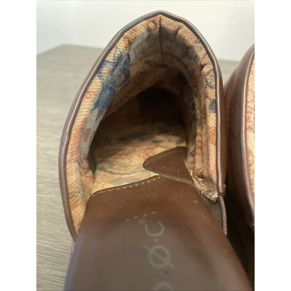BOC Born Concepts Brown Leather Clogs Mules Womens Shoes Wedges Size 9M - Image 7