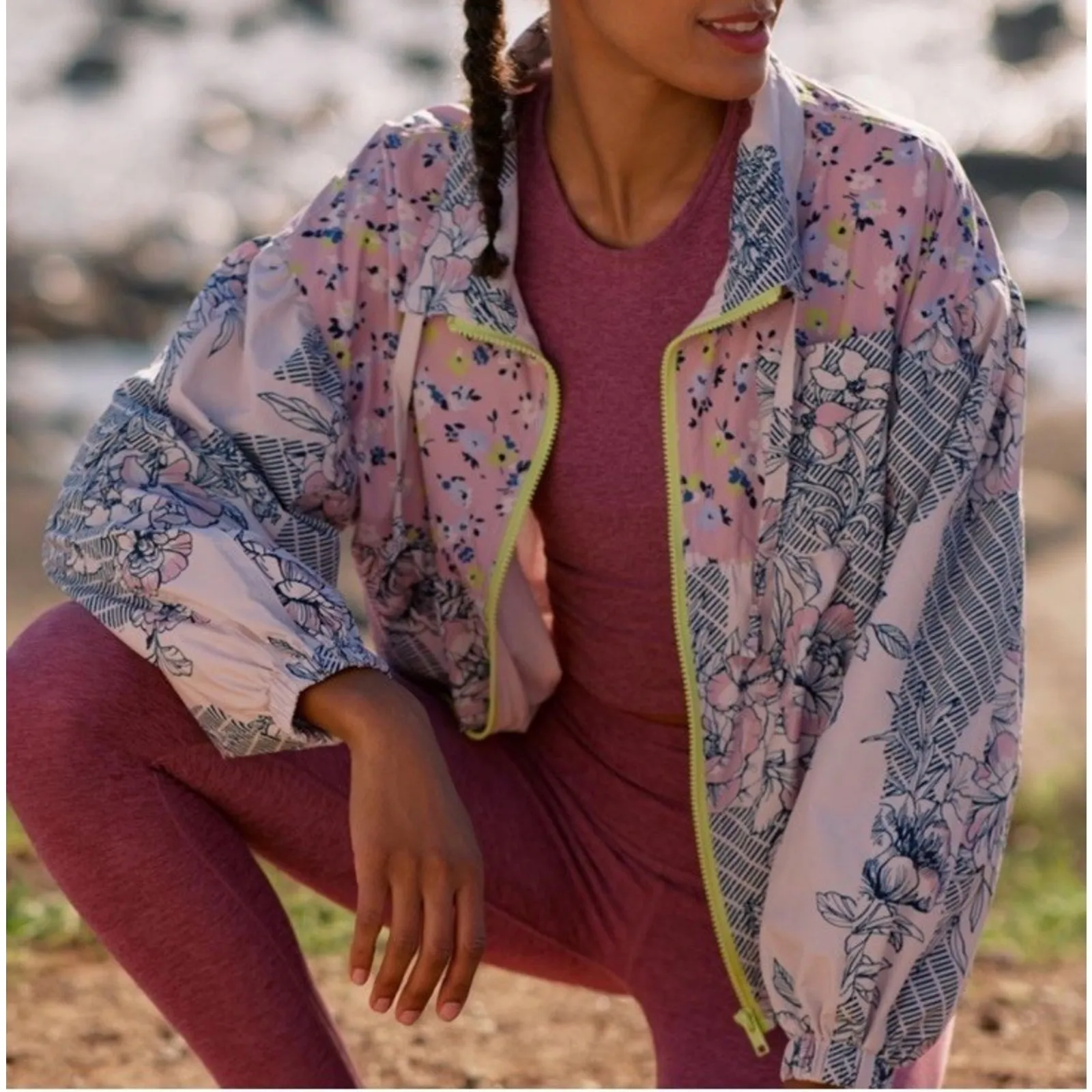 Anthropologie Daily Practice Windbreaker Jacket XS Polyester Zip tront - Image 2