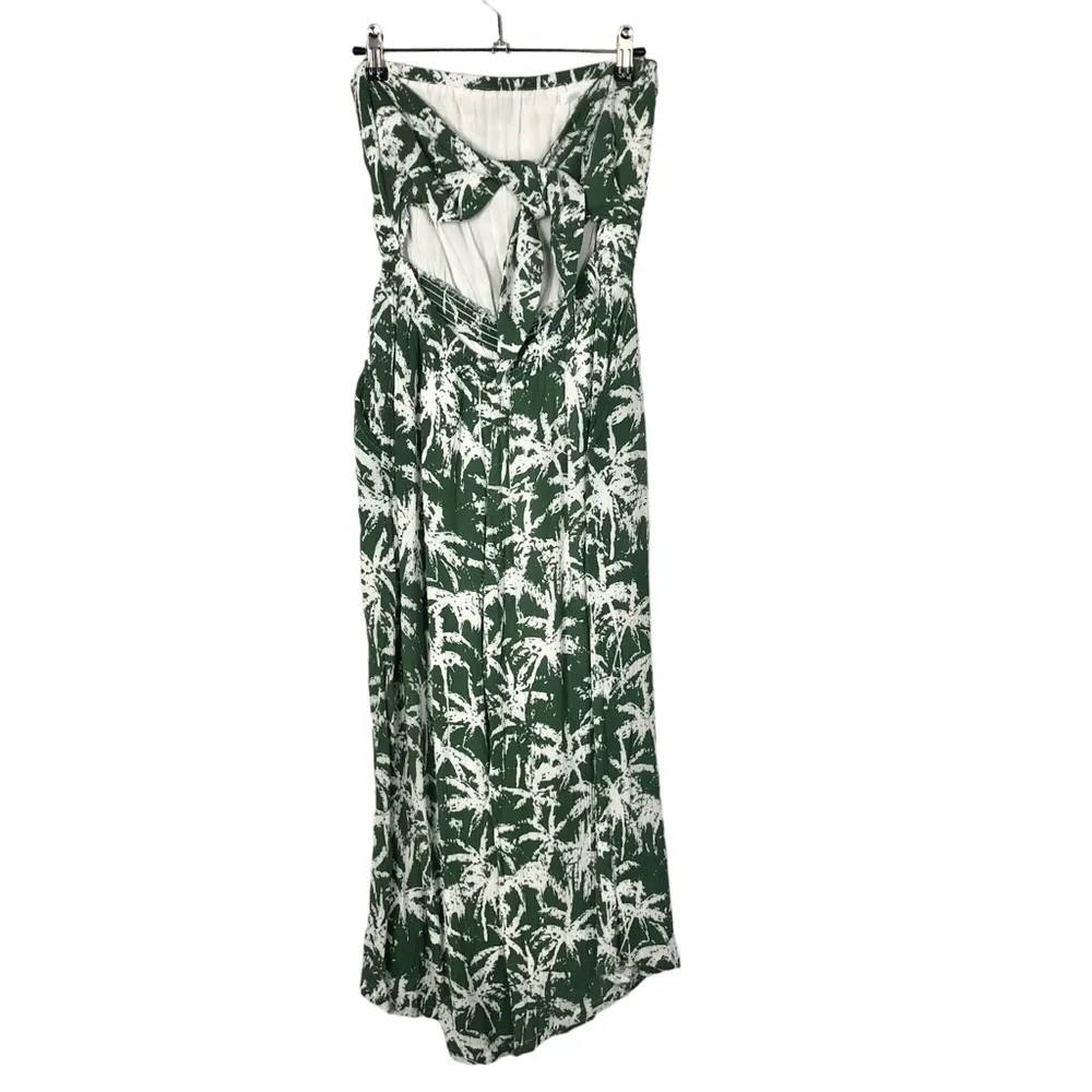 Boutique Dress Forum Green Palm Floral Wide Leg Jumpsuit L - Image 29